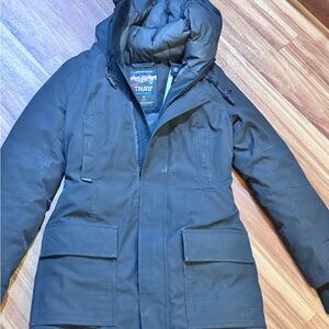 TNA Midnight Black Hooded Parka  Coat